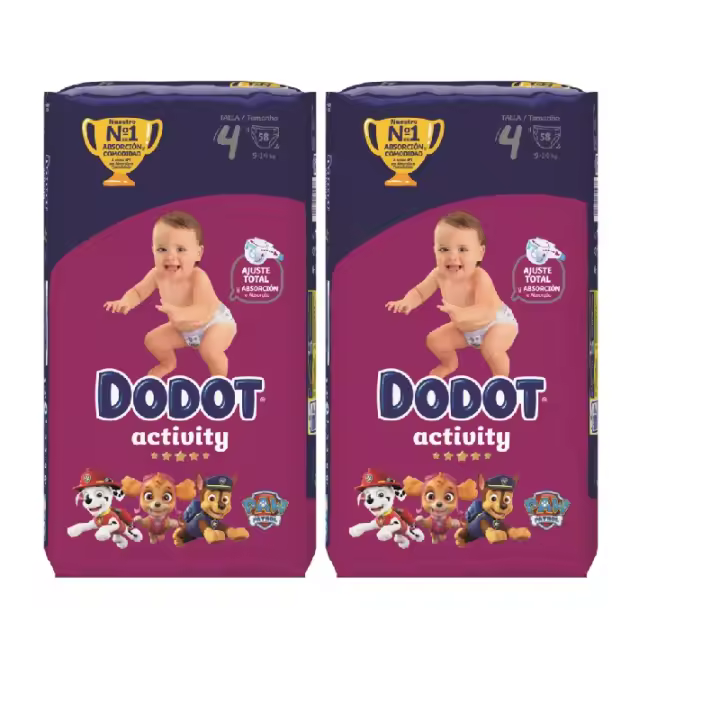 PACK DE 2  -  Dodot Activity  Talla 4  Pañales Bebé (116 unidades)  9-14 Kg - 1