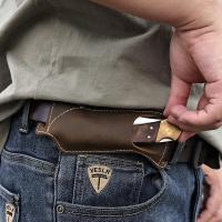 Funda De Cinturón Vintage En Cuero Genuino Para Cuchillo Plegable Y Mini Cuchillo De Bolsillo RIYAO Estuche De Cuero Vacío Para Herramientas Al Aire Libre - details 0