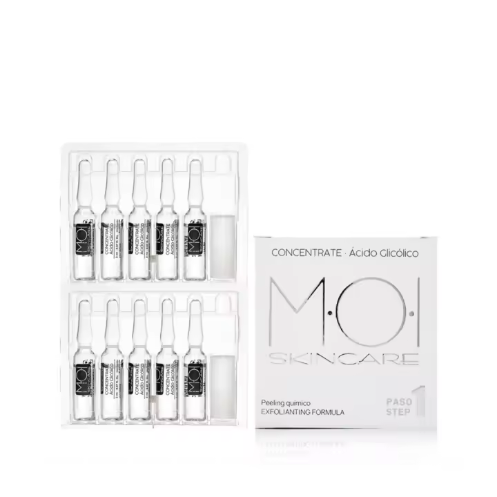 Ampollas faciales CONCENTRATE AC. GLICÓLICO uso profesional 10 viales 2ml. MOI SKINCARE - 1