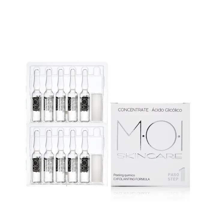 Ampollas faciales CONCENTRATE AC. GLICÓLICO uso profesional 10 viales 2ml. MOI SKINCARE - 1