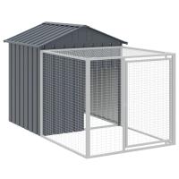 vidaXL Gallinero con Corral Jaula para Gallinas Pollos Acero Galvanizado Gris - details 5