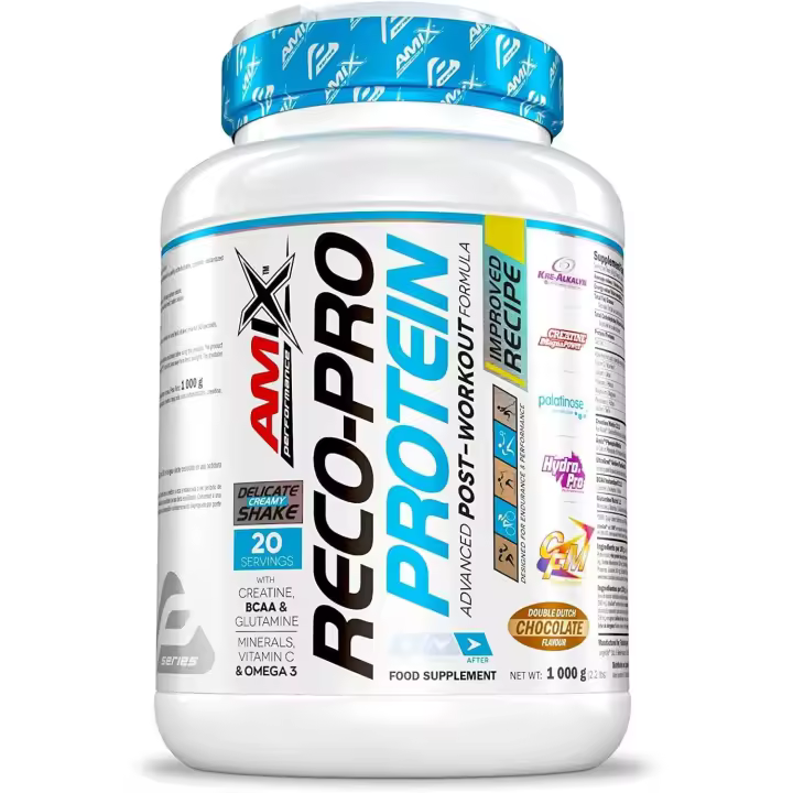 RECO-PRO PROTEIN CHOCOLATE ( 1KG ) - Amix | Recuperador | Recuperación muscular | Con sales minerales | Proteína - 1