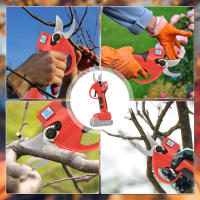 Tijeras Electricas de Podar Profesionales 600W 2 Baterias 1300mAh Pantalla LCD Cuchilla SK7 Acero al Carbono Corte 30mm Carga Rapida 15 Horas Ligero para Arboles Frutales Jardin Herramientas de Poda Inalambrica - details 5