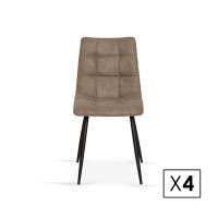 Furniture Style S.L. - Pack de 4 Sillas de Comedor Estilo Industrial Ivy con Tapizado Acolchado y Patas Metálicas - details 1