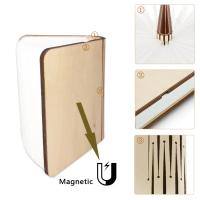Lámpara De Mesa Recargable USB 3D Madera Plegable LED Luz Nocturna De Libro Con 3 / 5 Colores De Iluminación Decoración Para Dormitorio Y Sala De Estar - details 6