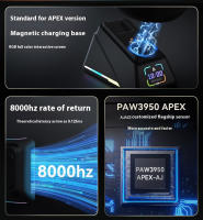 Ratón De Juego AJAZZ AJ179 APEX PAW3950 Con DPI 3000 Ergonómico Para Mano Derecha Base De Carga Magnética RGB 8Khz - details 2