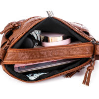 Bolso De Hombro Para Mujer En PU Genuino Moda Y Versatilidad Regalo Ideal Para Chicas Y Adultas Mayores Con Cierre De Cremallera Y Bolsillo Interior - details 17