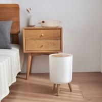 Cesta De Basura Ecológica De Madera Con Cubierta De Presión Para Cocina Baño Y Toilette Contenedor De Basura De Plástico Rectangular Herramientas De Limpieza Del Hogar - details 6