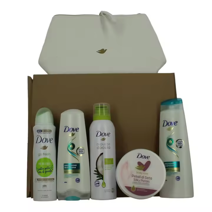 DOVE GO FRESH CREMA SUAVIZANTE 1UN + BALSAMO 1U + ESPUMA DE COCO 1U + CREMA CORPORAL PETALOS 1U + CHAMPU 1U - 1