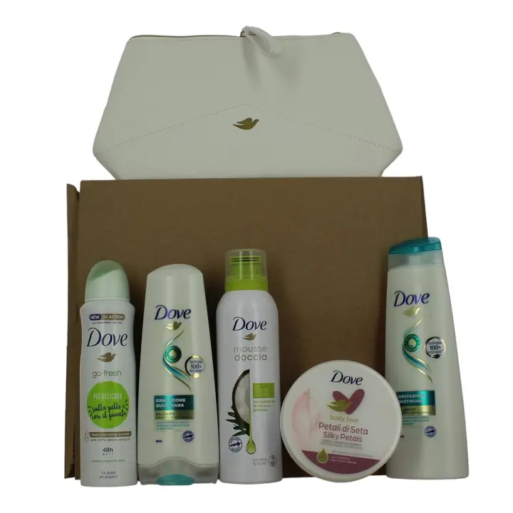 DOVE GO FRESH CREMA SUAVIZANTE 1UN + BALSAMO 1U + ESPUMA DE COCO 1U + CREMA CORPORAL PETALOS 1U + CHAMPU 1U - 1