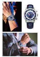 Reloj Deportivo De Moda Para Hombre SINOBI Cronógrafo De Acero Inoxidable Luz Solar Calendario Resistente Al Choque Y Agua Manos Luminosas - details 3