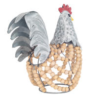 CAPRILO REGALOS & DECORACIÓN Figura Decorativa de Metal "Gallo Gris". Adornos y Esculturas. Animales. Regalos Originales. Decoración Hogar.  28 x 16 x 26 cm. - details 1