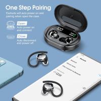 Auriculares inalámbricos, nuevos auriculares Bluetooth 5.3 para deportes ultraligeros en 2023 con pantalla led, auriculares para micrófono incorporados, auriculares inalámbricos impermeables ipx7 con gancho para oídos, adecuados para ejercicios en gimnasi - details 5