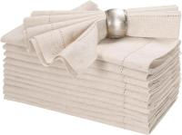 Juego De 6 Toallas De Comedor De Lino Con Bordado En La Orilla Color Natural Lavables Para Navidad - details 3
