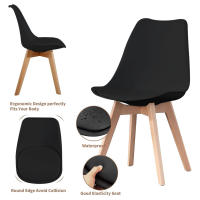 ORION91 Conjunto de 6 Sillas SIRIO Acolchadas Negro y Mesa Rectangular 120 x 80 cm Negro 🖤 - Estilo Nórdico Ideal para Comedor, Salón, Oficina, Terraza - SpazioLuzio - details 2