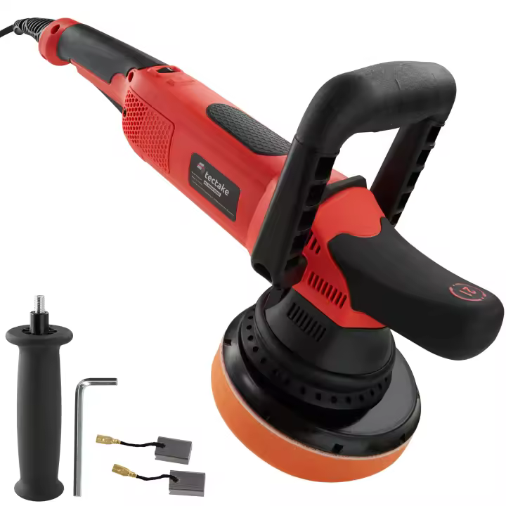 Tectake - Pulidora excéntrica K7250 | Idóneo para pulir, encerar y abrillantar | Diseño delgado con una buena distribución del peso | Regulable en seis niveles, amplio rango de revoluciones - 1