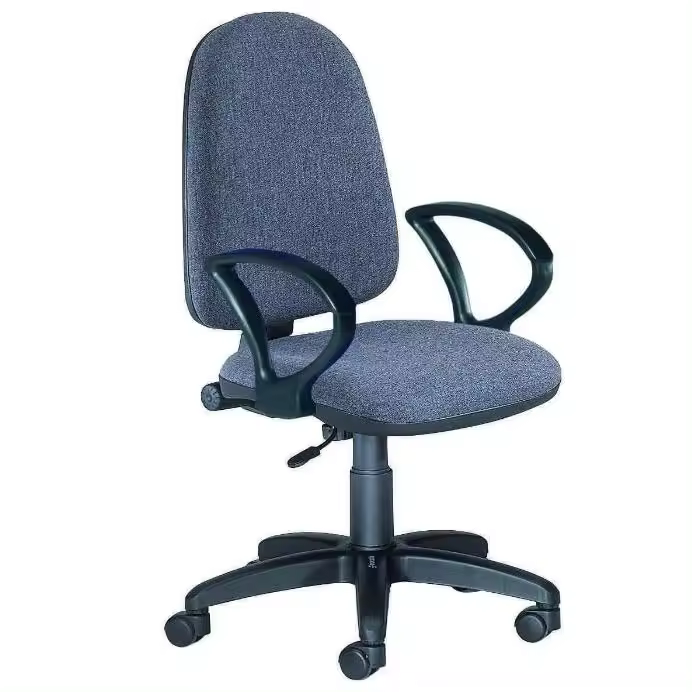 Rocada Silla de Escritorio Barata | Silla Oficina Color Gris | Silla Despacho Cómoda, Ajustable y con Ruedas | Regulable en Altura | Tapizada en Tela Ignífuga y con Reposabrazos - 1