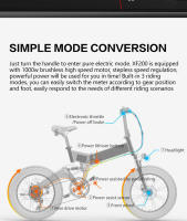 Bicicleta Eléctrica Bezior xf200 20 ''* 4,0'' 48 V15ah 130 km kilometrije freno hidráulico - details 12
