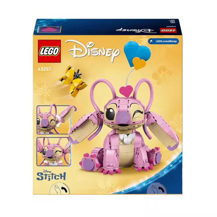 Disney Ángela - Juguete de Construcción de Lilo y Stitch - Figura Articulada de Amiga de Stitch con 3 Globos de Corazón y Mariposa - Regalo para Niñas y Niños de 9+ Años y Fans Adultos(Lego 43257) - 1