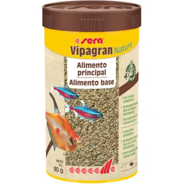 Sera Vipagran Nature - Alimento Granulado Blanco para Peces Agua Dulce - 1