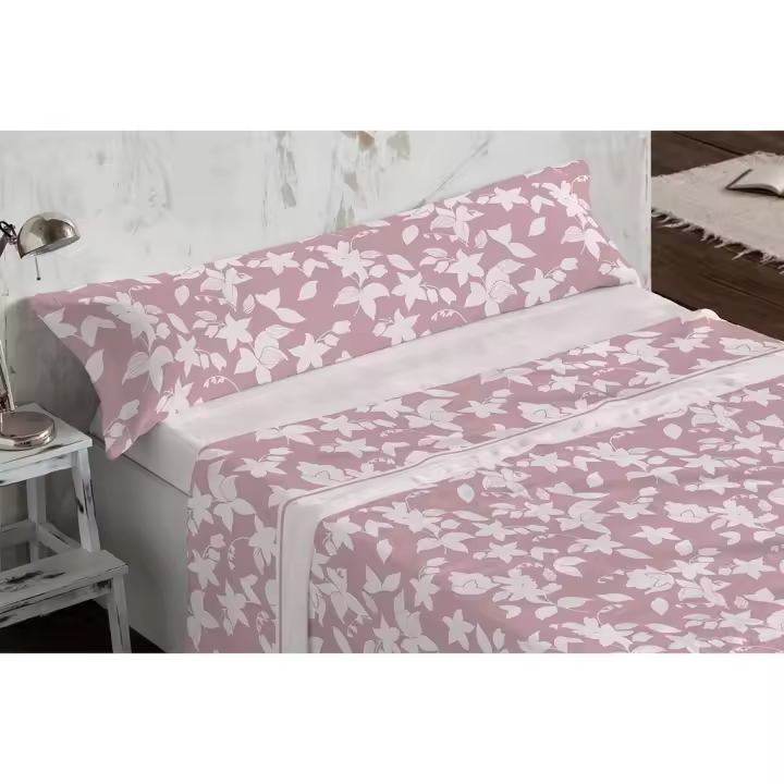 JUEGO SABANAS CORALINA 765 GRANATE BURRITO BLANCO 150 CM - 1
