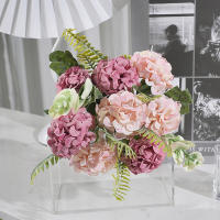 Bouque De Flores Artificiales Hydrangea En Rosa Para Decoración De Hogar Bodas Fiestas Accesorios De Decoración De Party - details 11