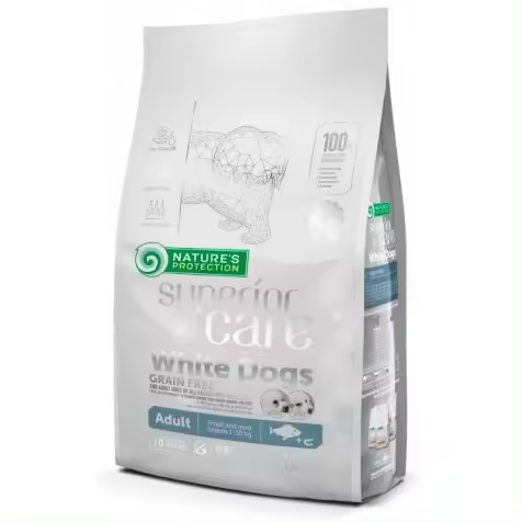 Nature's Protection Adulto Pelo Blanco Grain Free Razas Pequeñas Pescado Blanco 1.5 Kg - 1