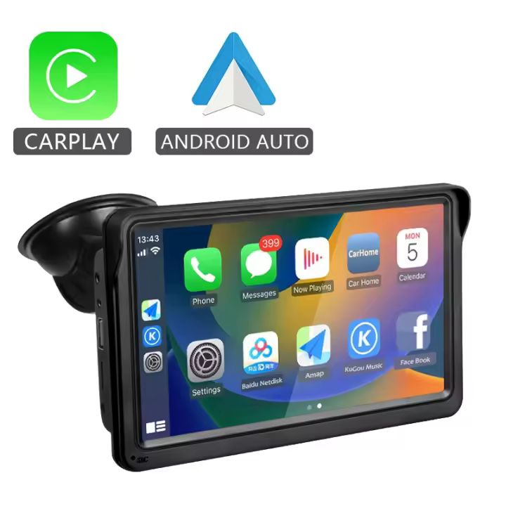 Reproductor Multimedia CarPlay Android Auto Para Coche Pantalla Táctil Portátil De 7 Pulgadas Con USB AUX Para Cámara Trasera - 1