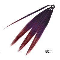 Extensiones De Cabello Sintético Para Cola De Caballo Enredadera De Boxeo En Color Ombre Marrón 26 Pulgadas Con Diadema DIY - details 12