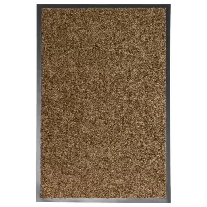 vidaXL Felpudo lavable marrón 40x60 cm - 1