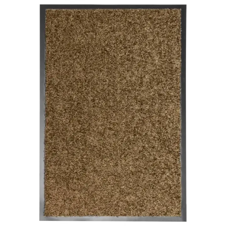 vidaXL Felpudo lavable marrón 40x60 cm - 1