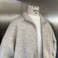 Cardigan De Otoño Para Hombre Chaqueta De Punto Estilo Coreano Ropa Popular De Invierno Suéter Completo Cierre De Cremallera Polyester - details 1