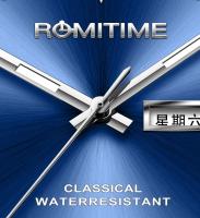 Reloj De Cuarzo Lujo Para Hombre ROMITIME Marca Original Con Dial De Diamante Y Calendario Acero Inoxidable Luminoso Resistente Al Agua - details 7