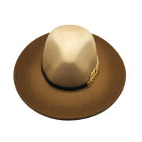 Gorro De Paja Gradiente De Otoño E Invierno Para Hombres Y Mujeres Gorro Fedora Clásico Con Pico Ancho Gorro De Paja Imitación Lana Cloche Para Mujer - details 4