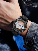 Reloj De Cuarzo TOMI Para Hombres Y Mujeres Reloj De Lujo Casual Con Diamantes Huecos Material De Correa PU Estilo Moda Y Casual - details 12