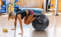 Arebos Pelota de Entrenamiento Km-fit - Pilates, Yoga, Gimnasia - 55/65/75 Cm - Negro/Azul/Gris/Rosa - details 0