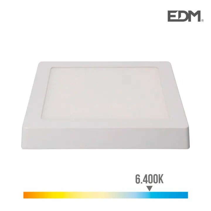 Lumeco 31595 Downlight Superficie Cuadrado LED 20W 6.400K LUZ Dia EDM, Blanco, Normal - 1