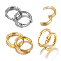 10Pcs/Lot Aros De Oído De Acero Inoxidable Circulares Doradas Para DIY Joyería Findings Geometría Círculo Metal Para Creación De Joyas - details 0