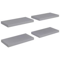 vidaXL Estantes flotantes de pared 4 uds MDF 50x23x3,8 cm Blanco brillante, negro brillante, gris brillante Mueble Almacenaje Estantería para Oficina, Estudio, Dormitorio Estantería/Librería/ mueble de Almacenamiento - details 3