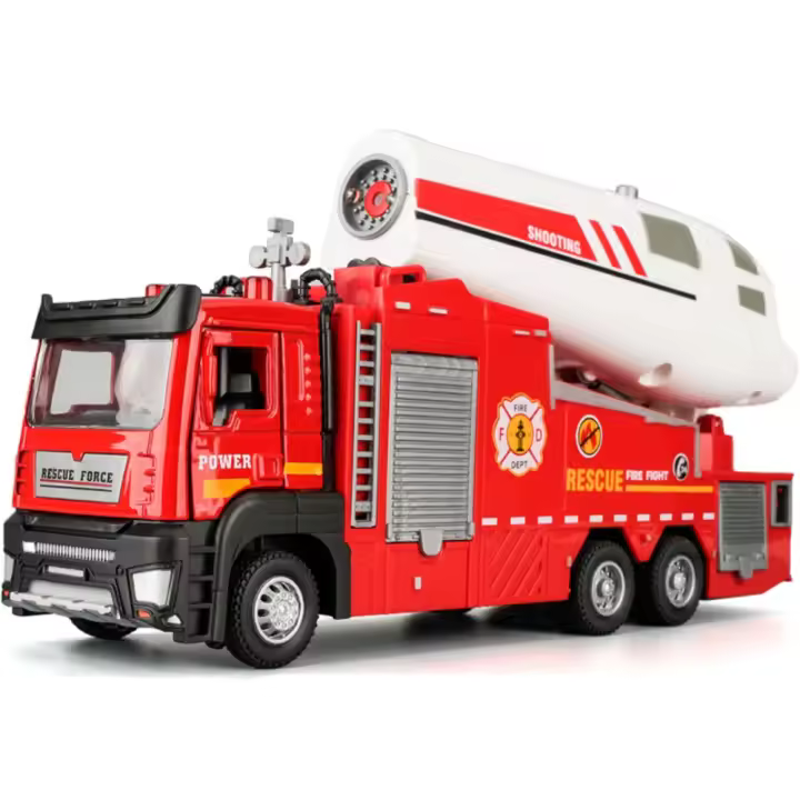 Camión De Bomberos Eléctrico a Escala 1/32 Con Función Retroceso Puertas Abiertas Luz Y Sonido Vehículo De Juguete Para Niños - 1
