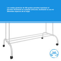 Perchero Burro Premium Maxi 1 Stand Nyana Home 152x110x56cm Blanco - details 3