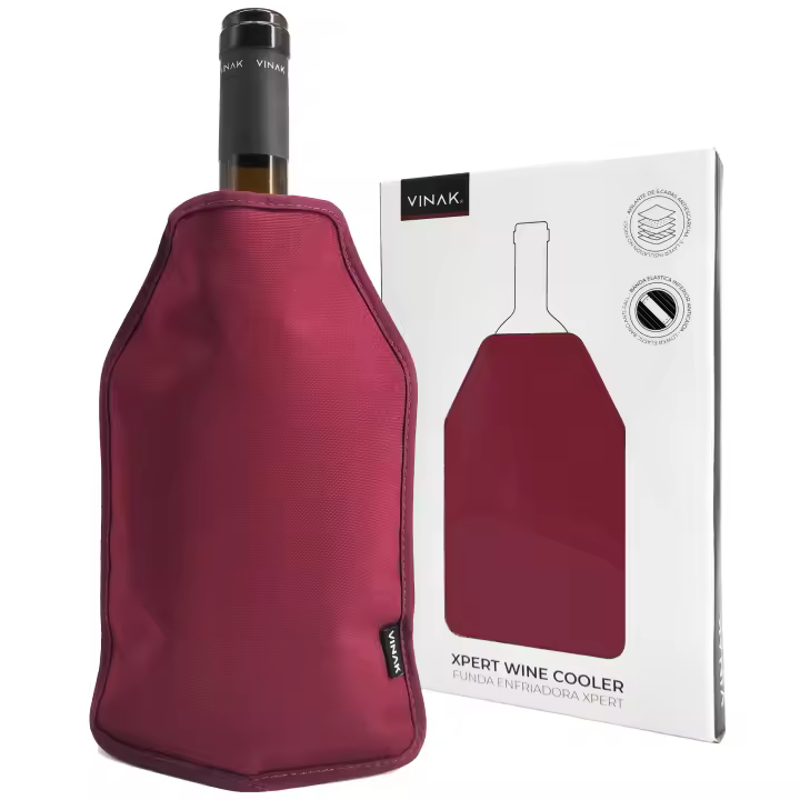 VINAK - Funda enfriadora XPERT para botellas de vino | Enfriador de vino con gel de calidad no-frost | Fabricada con 5 capas aislantes | Banda elástica inferior anticaída - 1
