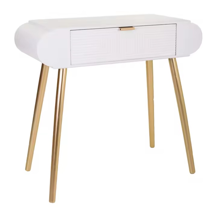 WANDERLUST DECO Recibidor de madera blanco 84,5x38x77h cm de estilo Romántico - 1