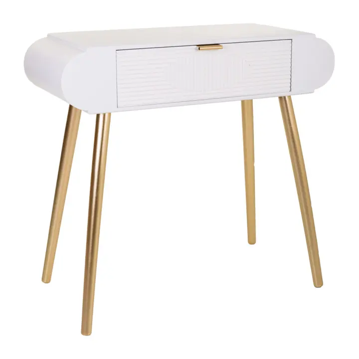 WANDERLUST DECO Recibidor de madera blanco 84,5x38x77h cm de estilo Romántico - 1