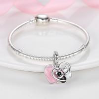 Encanto De Herramienta De Cogote En Forma De Corazón Y Botella De Perfume En Color Rosa De Plata De Ley 925 Para Pulsera De Encantos DIY Joyería - details 13