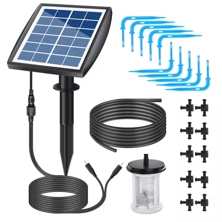 Sistema De Riego Solar Automático Con Sensor De Agua Kit De Riego Por Aspersión Drip Solar Powered Dispositivos De Autopercolación Para Jardín - 1