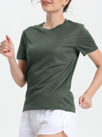 Camiseta Deportiva Para Mujer De Color Sólido Ultraligera Y Secado Rápido Transpirable Ligera Para Correr Y Gimnasio - details 8