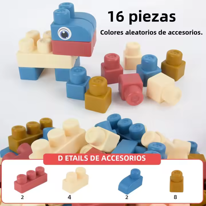 Nuevo Juguete De Educación Temprana Mejorado Bloque De Construcción De Goma Suave Grande Chupable Y Hervible DIY Para Niños - 1