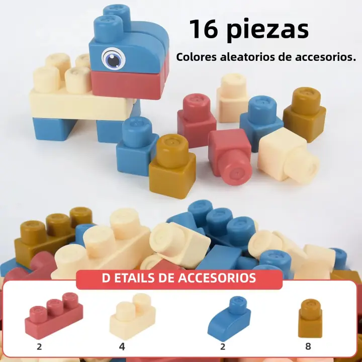 Nuevo Juguete De Educación Temprana Mejorado Bloque De Construcción De Goma Suave Grande Chupable Y Hervible DIY Para Niños - 1