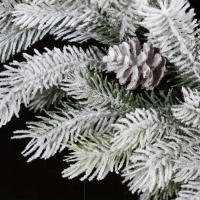 XIYA FLOWER Coronel De Navidad Artificial Con Pino Y Conos De Pino En Blanco Falso Ramas De Pino Y Polvo De Nieve Para Decoración Del Hogar - details 6